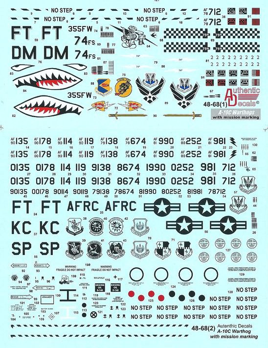 1/48 A-10C 疣猪对地攻击机战术标记