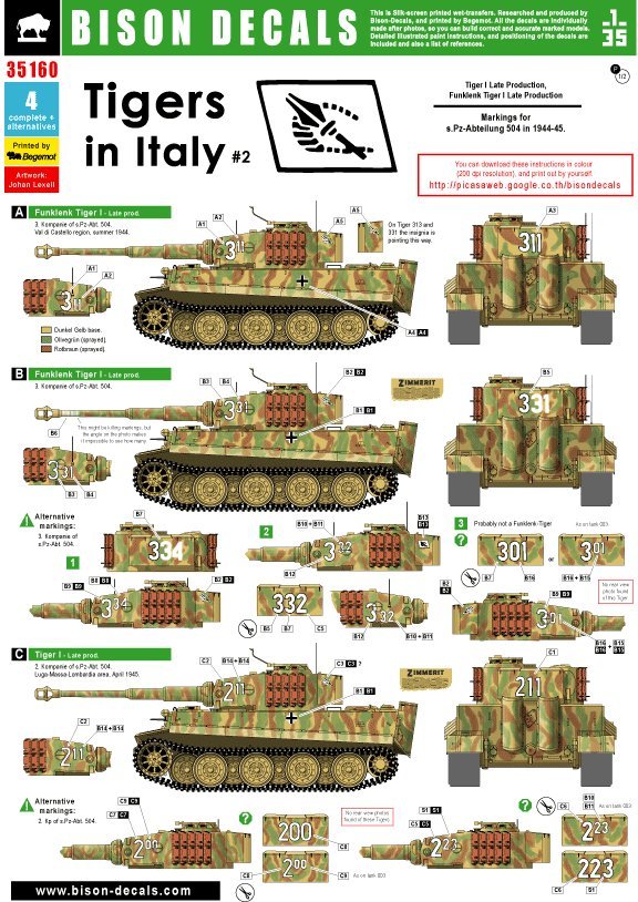 1/35 二战德国虎I重型坦克 "第504重装甲营, 意大利战线 1944-1945"
