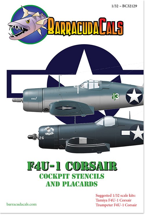 1/32 F4U-1 海盗战斗机驾驶舱模板标语