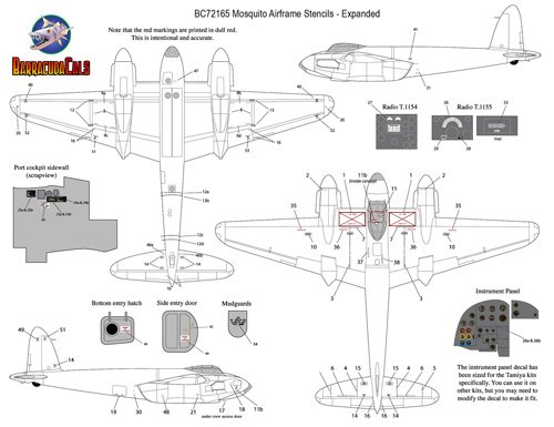 1/72 二战英国蚊式战斗机机身扩展标记