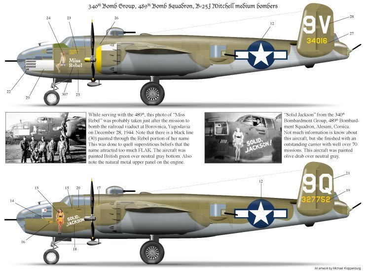 1/48 B-25J 米切尔中型轰炸机"第340轰炸航空团"(2)