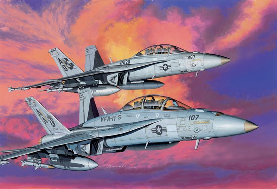 1/144 现代美国 F/A-18F 超级大黄蜂战斗机 "VFA-11,VFA-211"
