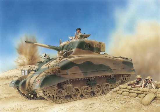 1/35 二战英国谢尔曼中型坦克"阿拉曼战线"