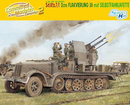 1/35 二战德国 Sd.Kfz.7/1 2cm Flakvierling 38 半履带防空装甲车
