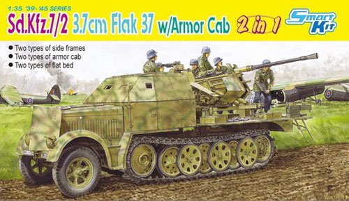 1/35 二战德国 Sd.Kfz.7/2 3.7cm Flak 37 半履带防空装甲车(装甲驾驶室)