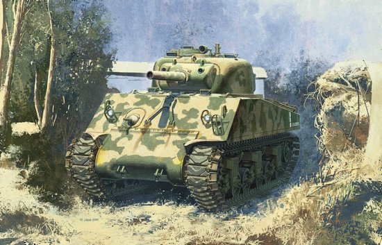 1/35 二战美国 M4 105mm 谢尔曼中型坦克榴弹炮搭载型
