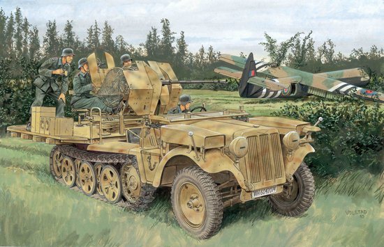 1/35 二战德国 Sd.Kfz.10/5 2cm Flak 38 半履带防空装甲车