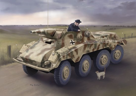 1/35 二战德国 Sd.Kfz.234/3 八轮火力支援装甲车(7.5cm Kwk)