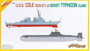 1/700 现代美国 DDG-67 科尔号驱逐舰 + 苏联台风级战略核潜艇