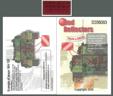 1/35 现代瑞典坦克战车用红色反光镜贴片