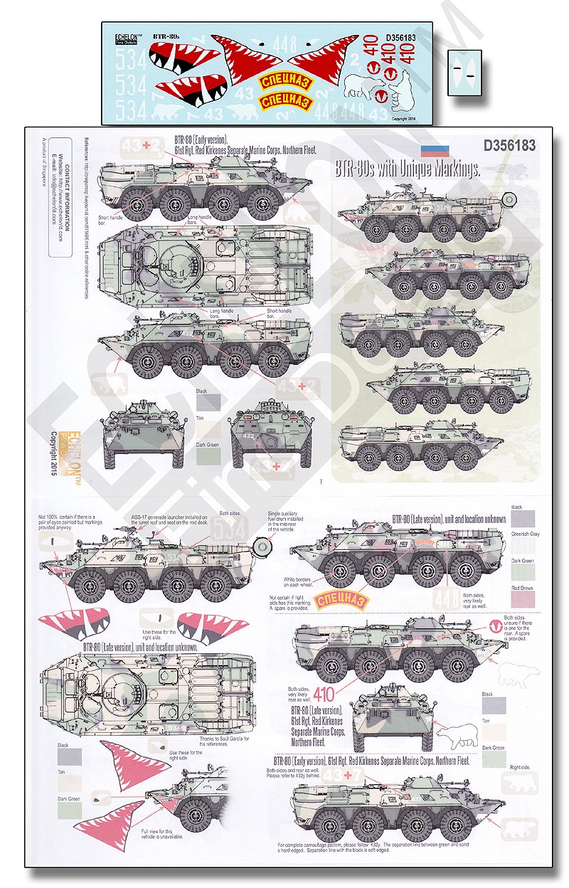 1/35 BTR-80 轮式装甲车"鲨鱼,熊与特种部队标志"