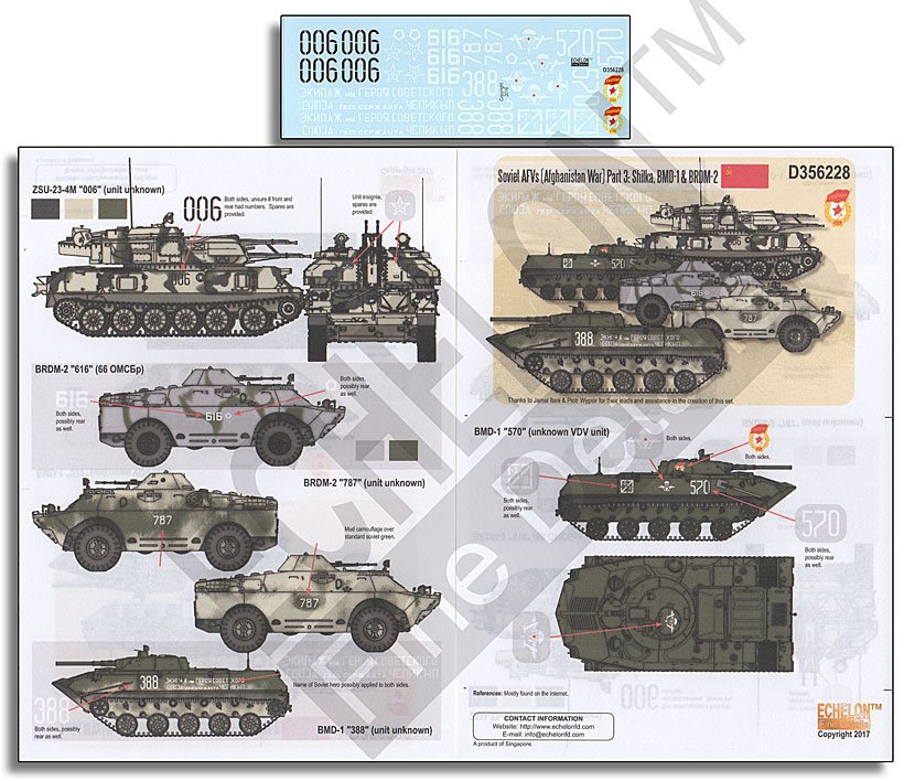 1/35 现代苏联装甲部队#3"阿富汗战争, 石勒喀, BMD-1, BRDM-2"