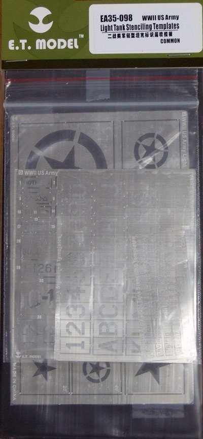 1/35 二战美国轻型坦克标识漏喷模板蚀刻片