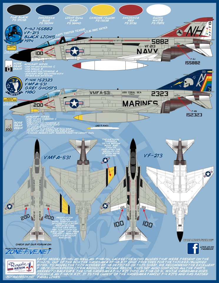1/48 F-4J/N 鬼怪II战斗机 "航空联队全明星" #1 - 点击图像关闭