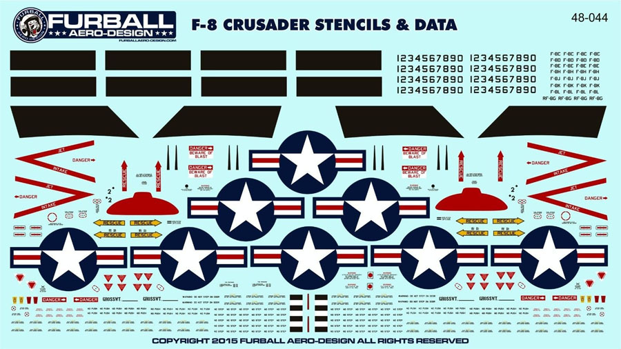 1/48 F-8 十字军战士战斗机机体警示标记