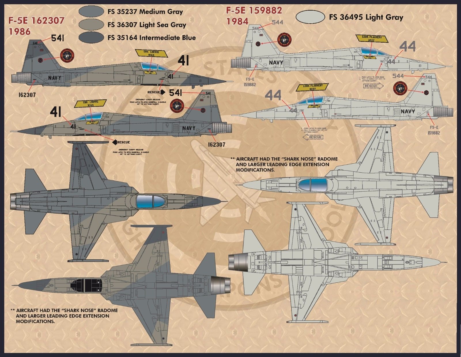 1/48 F-5E/F 虎II战斗机/T-38 禽爪教练机"Top Gun"