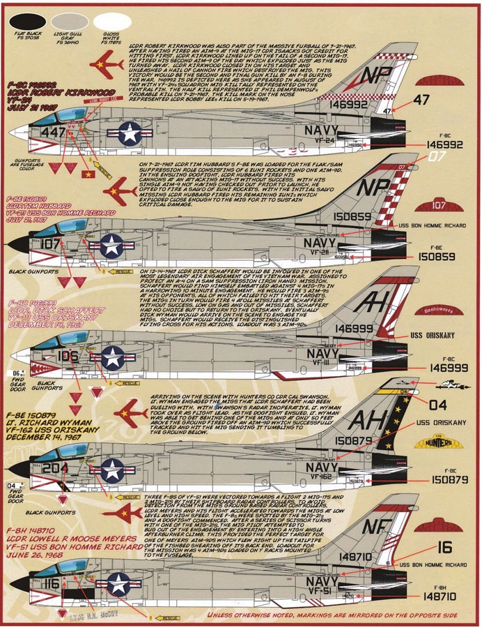 1/72 F-8 十字军战士战斗机"越南战争,米格大师"
