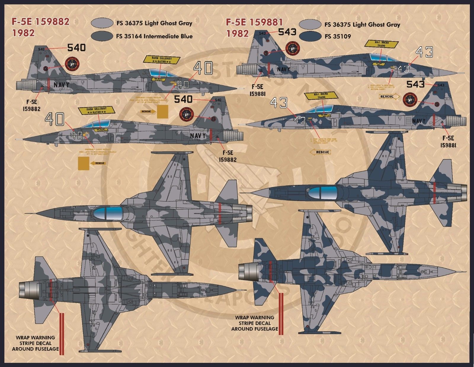 1/72 F-5E/F 虎II战斗机/T-38 禽爪教练机"Top Gun"