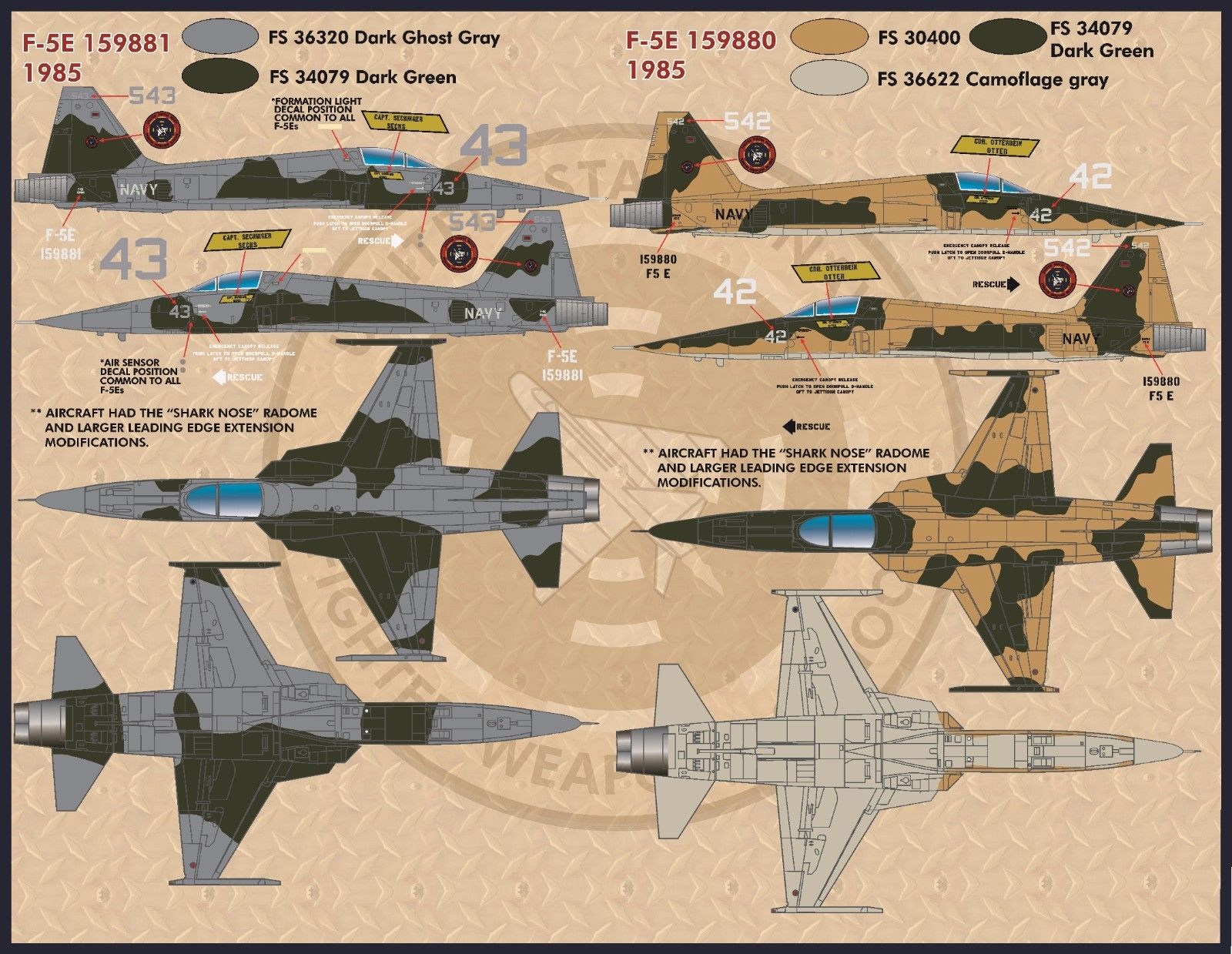 1/72 F-5E/F 虎II战斗机/T-38 禽爪教练机"Top Gun"
