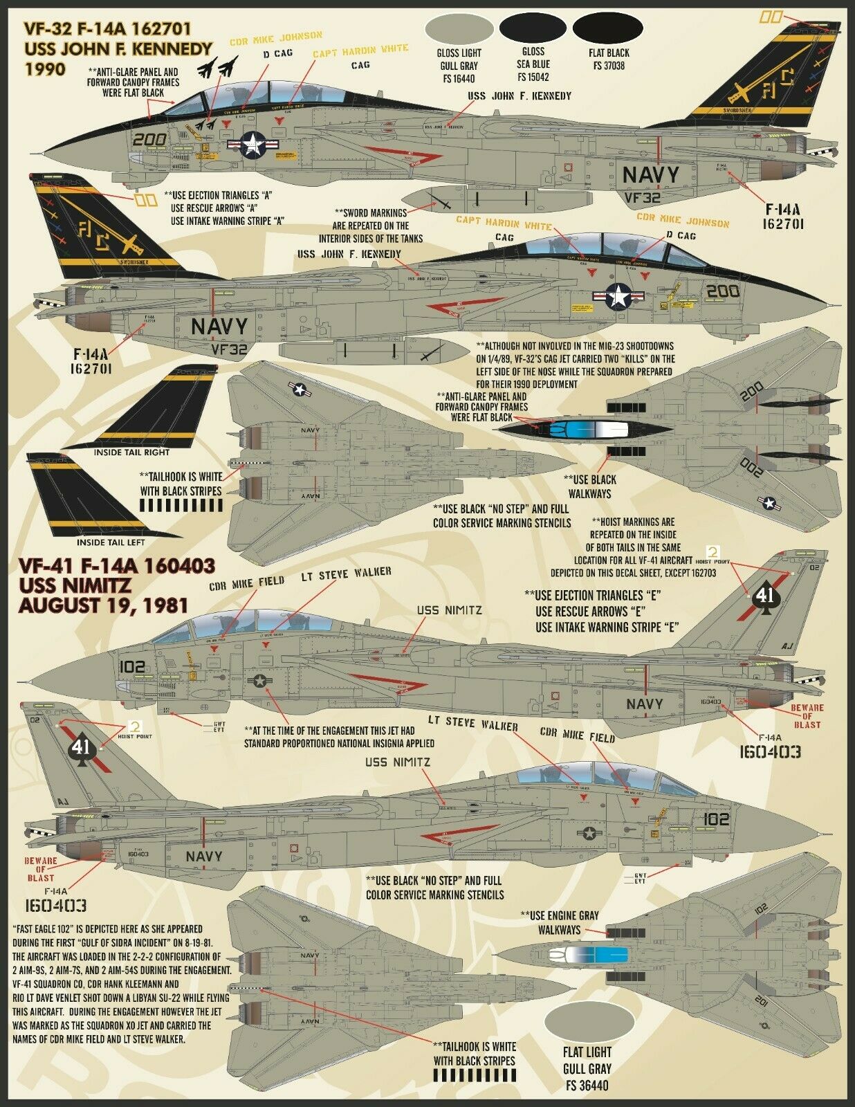 1/72 F-14A 雄猫战斗机"色彩与标记"(1)
