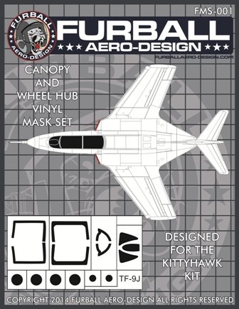 1/48 TF-9J 美洲狮教练机座舱罩遮盖贴纸(配小鹰)