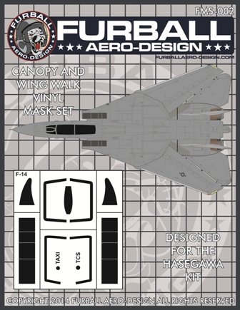 1/48 F-14 雄猫战斗机座舱罩遮盖贴纸(配长谷川)