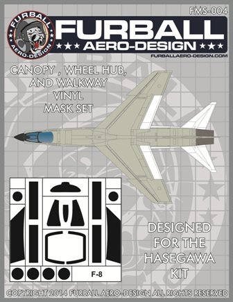 1/48 F-8 十字军战士战斗机座舱罩遮盖贴纸(配长谷川)