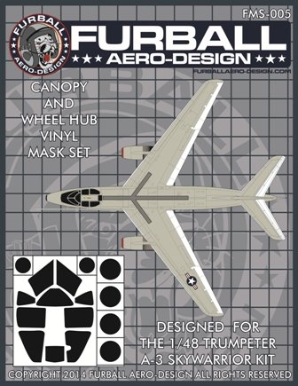 1/48 A-3 空中勇士攻击机座舱罩遮盖贴纸(配小号手)