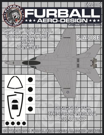 1/48 F/A-18E 超级大黄蜂战斗机座舱罩遮盖贴纸(配长谷川)