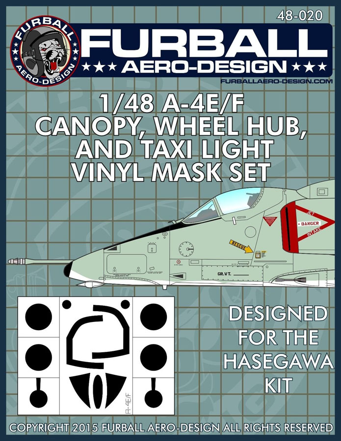 1/48 A-4E/F 天鹰攻击机座舱罩遮盖贴纸(配长谷川)