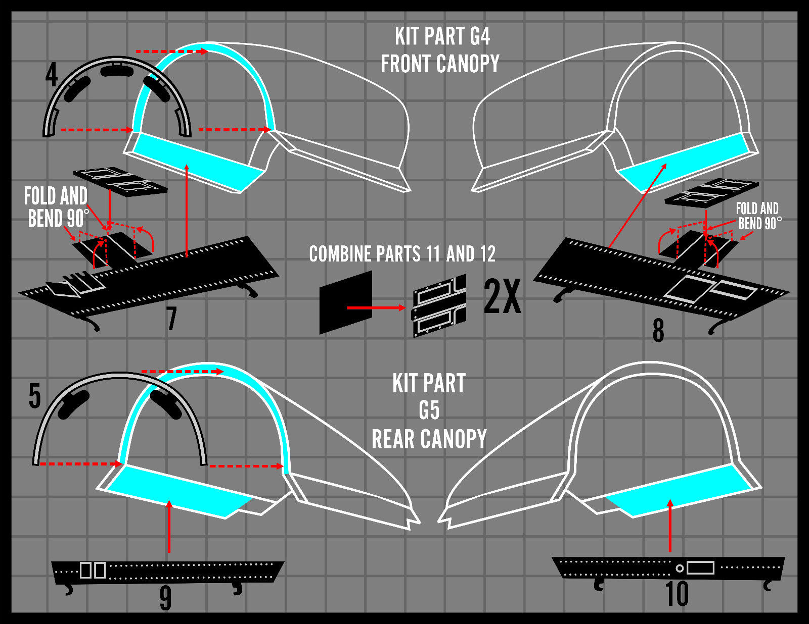 1/48 F-4S 鬼怪II战斗机座舱盖与机身细节蚀刻片(配造型村)