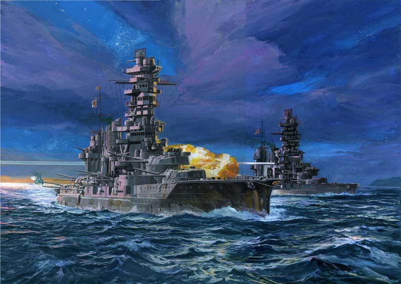 1/700 二战日本扶桑号与山城号战列舰"西村舰队,第2战队"