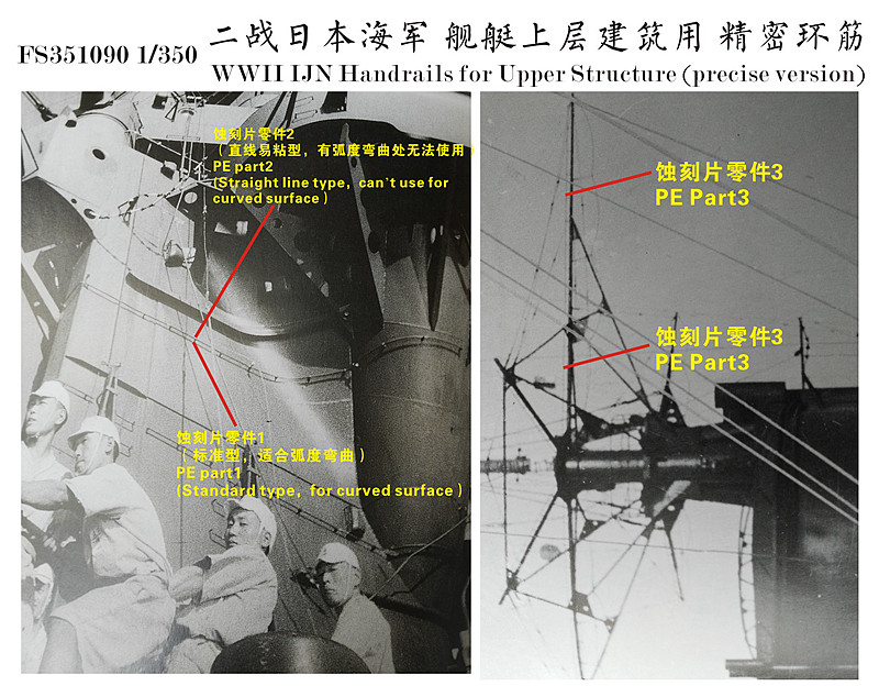 1/350 二战日本海军舰艇上层建筑用精密环筋