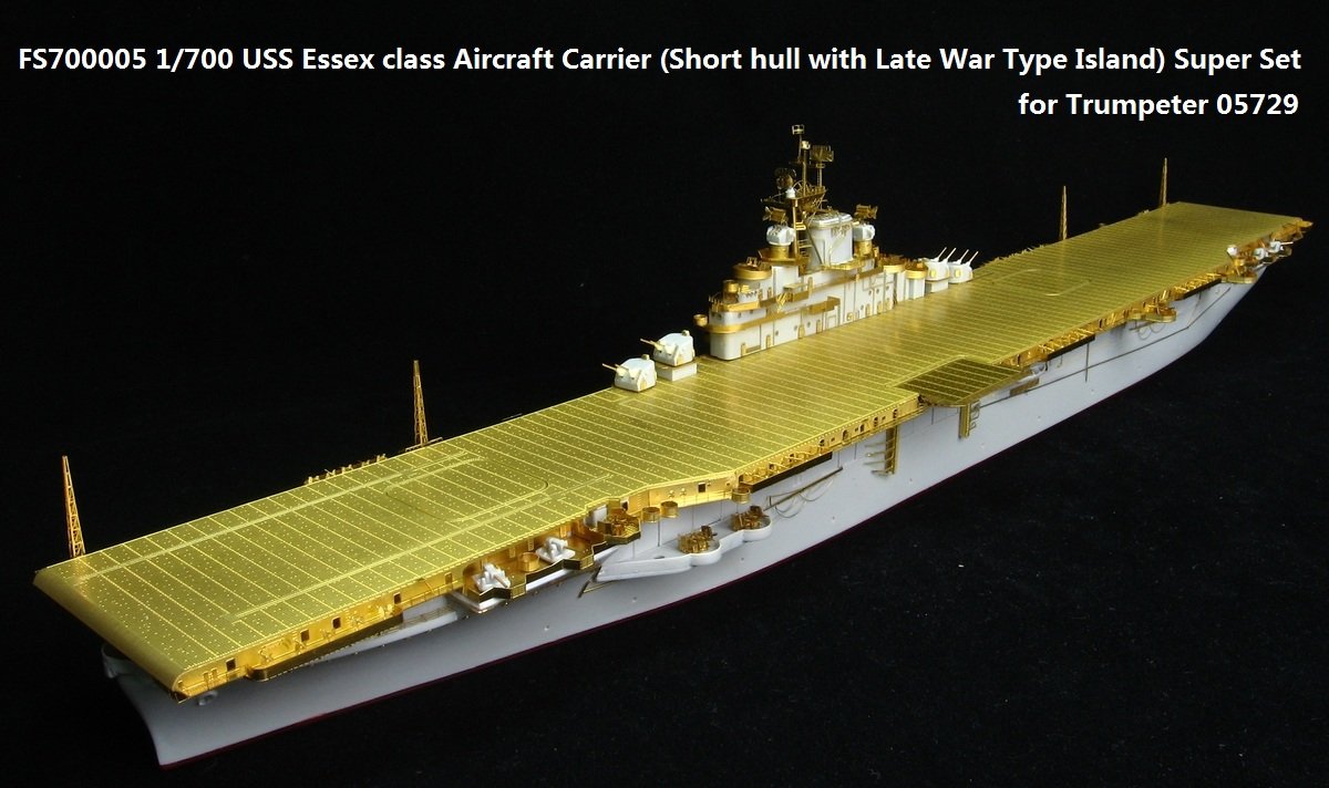 1/700 二战美国海军埃塞克斯级航空母舰升级改造套件"短船体后期舰桥状态"(配小号手05729)