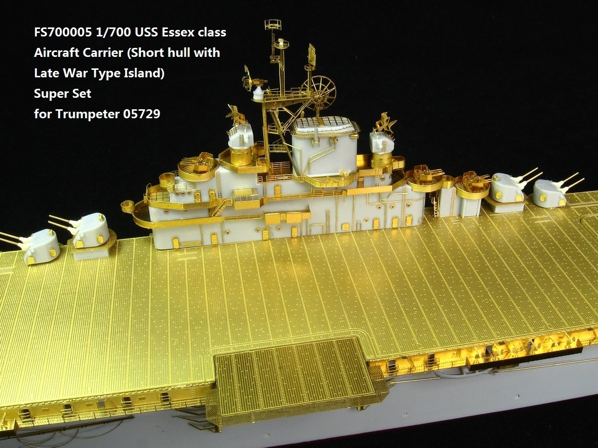 1/700 二战美国海军埃塞克斯级航空母舰升级改造套件"短船体后期舰桥状态"(配小号手05729)
