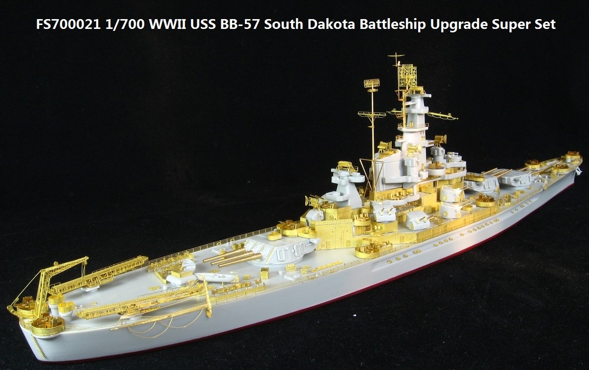 1/700 二战美国海军 BB-57 南达科他号战列舰升级改造套件(配小号手05760)