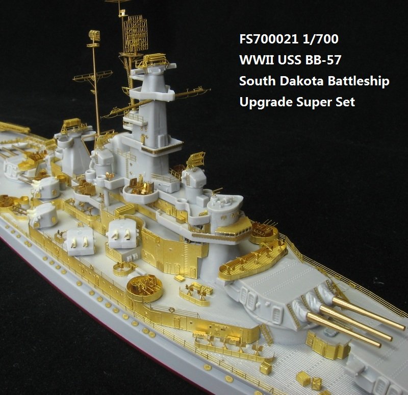 1/700 二战美国海军 BB-57 南达科他号战列舰升级改造套件(配小号手05760)