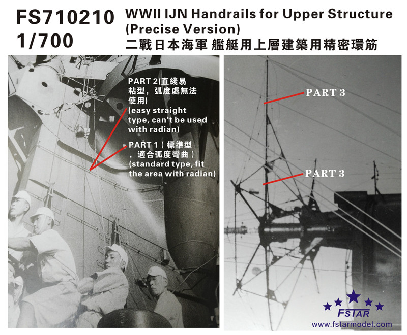 1/700 二战日本海军舰艇用上层建筑用精密环筋