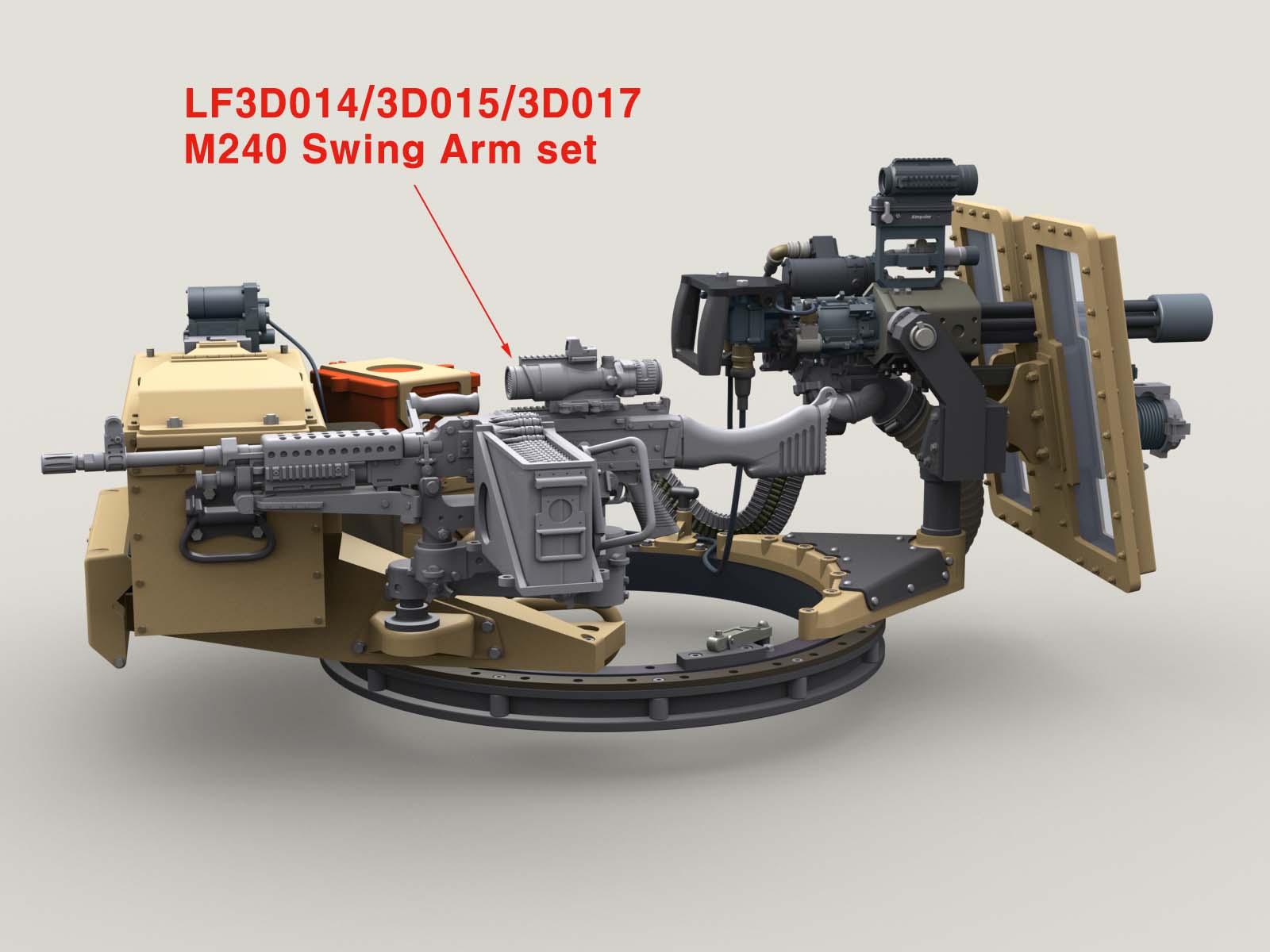 1/35 M134D 米尼岗机枪透明防盾炮塔