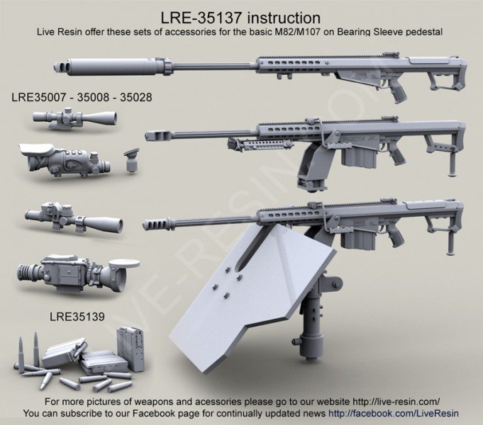 1/35 M82A1/M107A1 Cal.50 巴雷特远程狙击系统(巴雷特重型支架)
