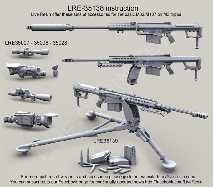 1/35 M82A1/M107A1 Cal.50 巴雷特远程狙击系统(M3 三脚支架)