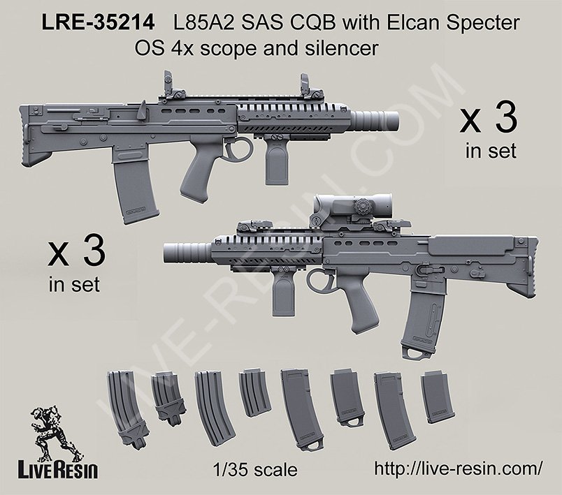 1/35 L85A2 突击步枪(4倍瞄准镜和消声器)