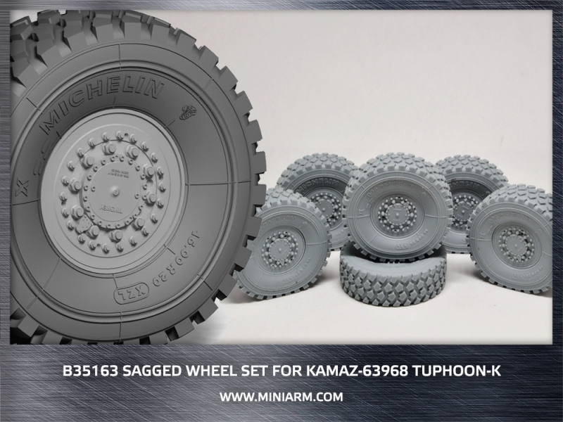 1/35 Kamaz-63968 台风-K防地雷反伏击车车轮改造件