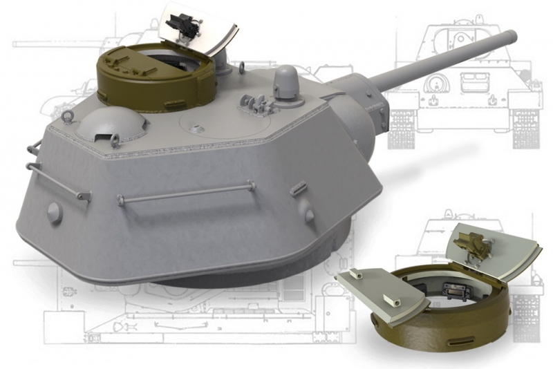 1/35 T-34 中型坦克车长指挥塔改造件(铸造/焊接2类型)