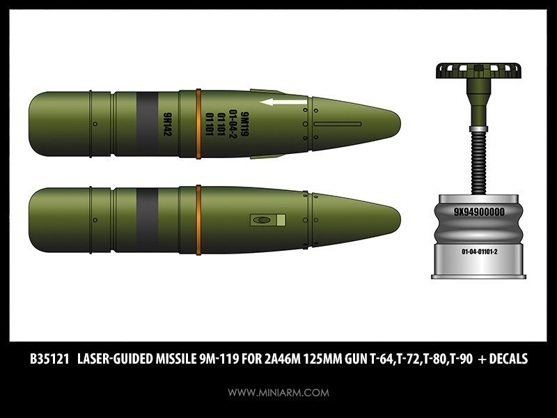 1/35 9M-119 炮射激光制导导弹树脂套件