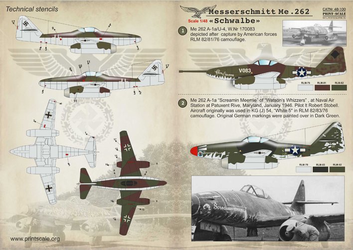 1/48 Me262 梅塞施米特喷气式战斗机