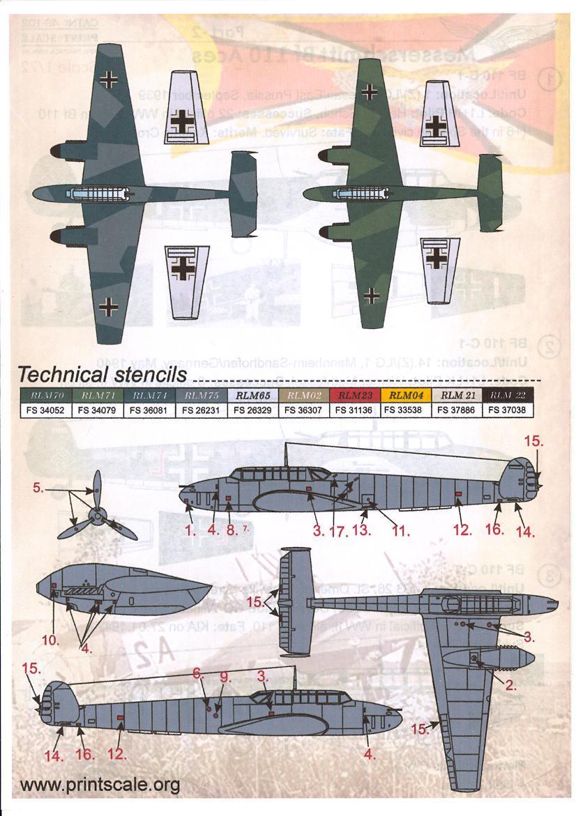 1/48 Me110 梅塞施密特重型战斗机(1)