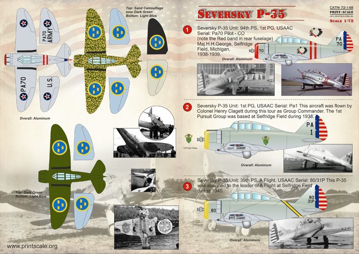 1/72 P-35 塞维尔斯基战斗机
