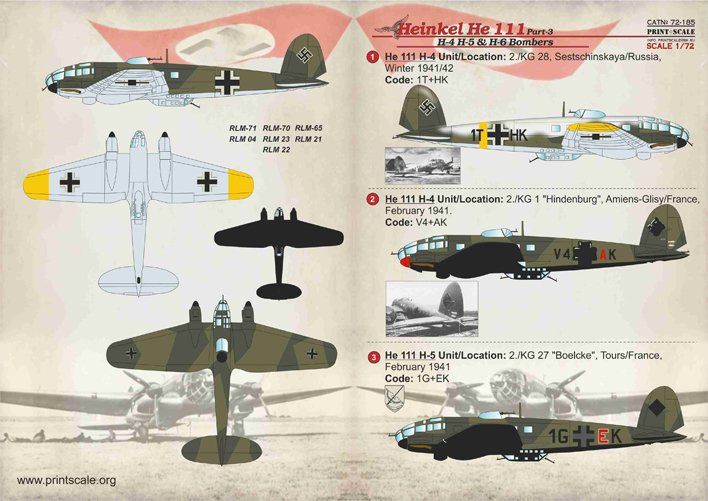 1/72 He111H-4, H-5, H-6 亨克尔中型轰炸机(3)