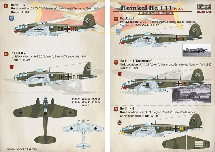 1/72 He111H-1, H-2, H-3 亨克尔中型轰炸机(2)